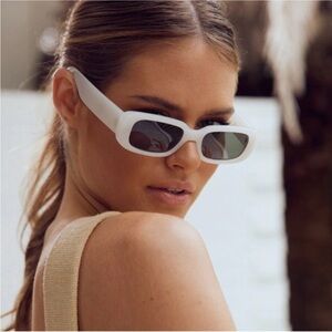 Anthropologie Reality Eyewear X-ray Specs Polarized White Smoke Sunglasses